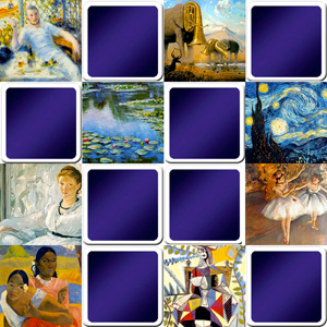 juego de memoria para adultos - Pinturas de pintores famosos