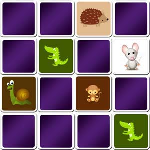 juego de memory niños animales