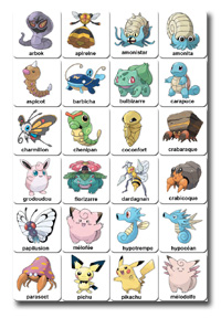 cartas de Memorama o Memoria pokemon para imprimir