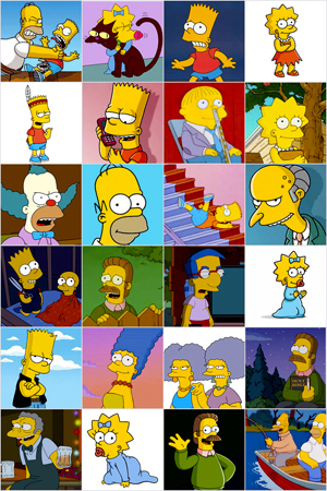 cartas de Memorama o Memoria para imprimir - Los Simpsons