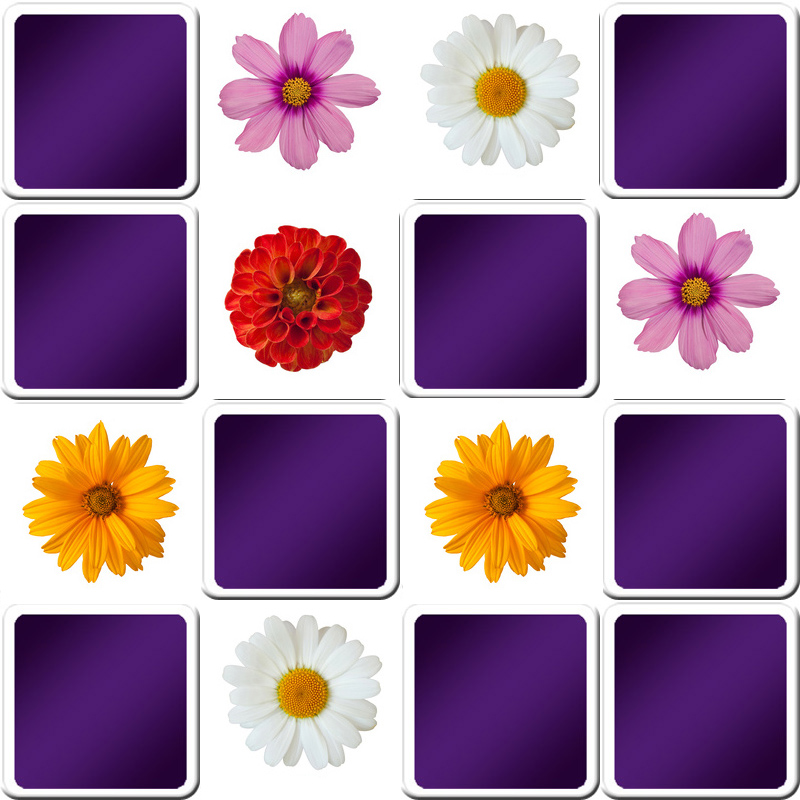 juego de memoria para personas mayores con flores