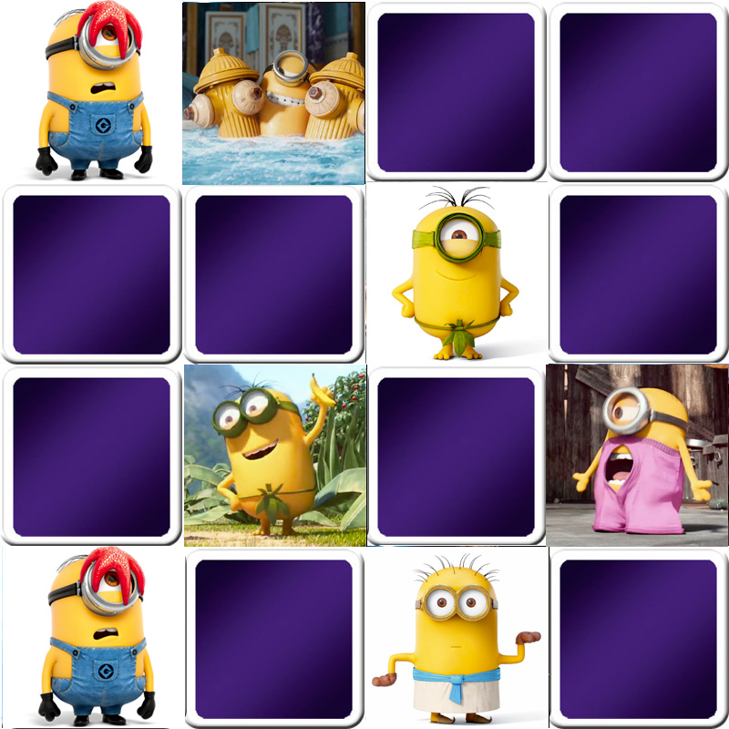 Juego Memoria o Memorama niños - los Minions | Online y gratis