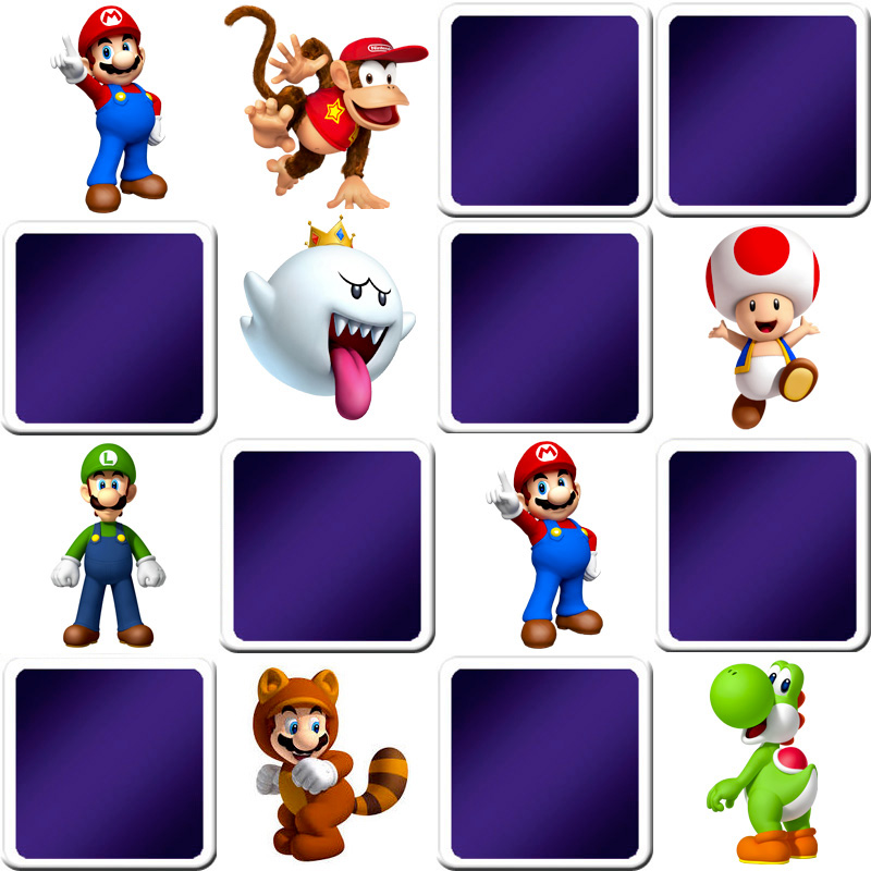 Juego Memoria o Memorama niños - Mario | gratis