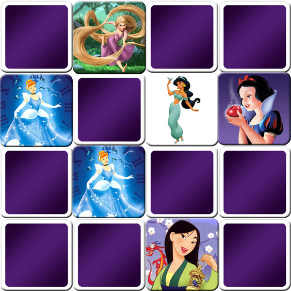 Juego Memoria o Memorama niños - Princesas Disney | Online y gratis