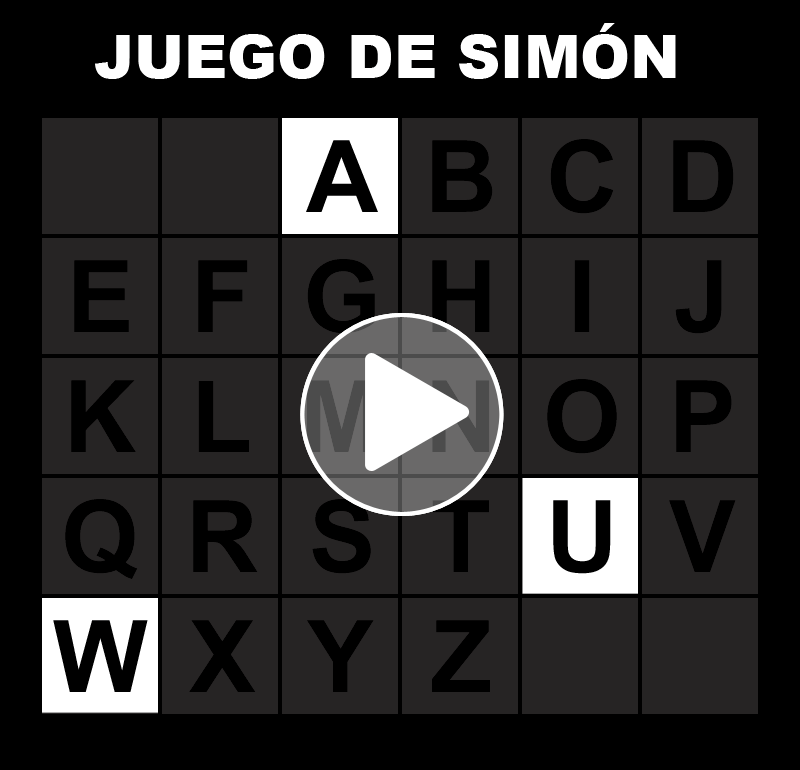 Juego Simón - letras del alfabeto - Online y gratis